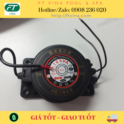 bien ap den ho boi, bien ap den 105w, bien ap den ho boi china 105w, doi nguon den 105w 12v, bien ap ngoai nha